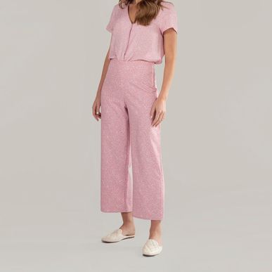 Pantalon crop tiro alto bota flare