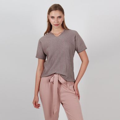 Sweater cuello V manga corta