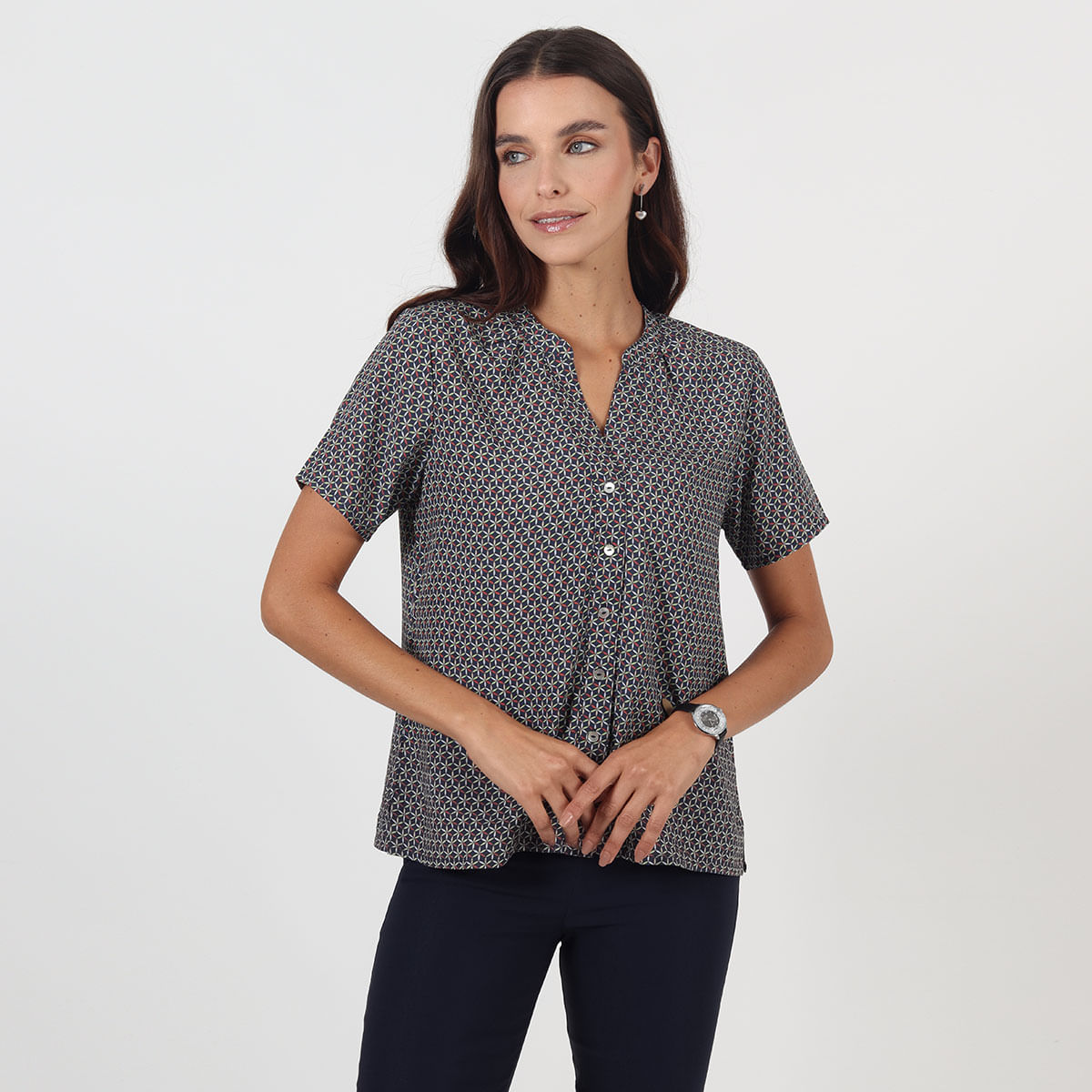 Camisa cuello neru mujer sale