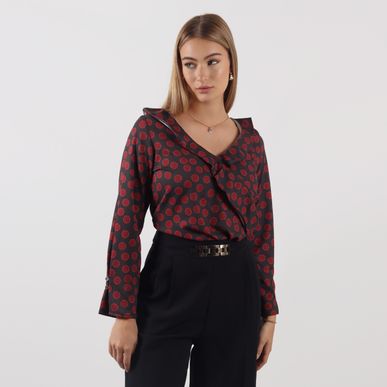 Blusa cuello V manga larga