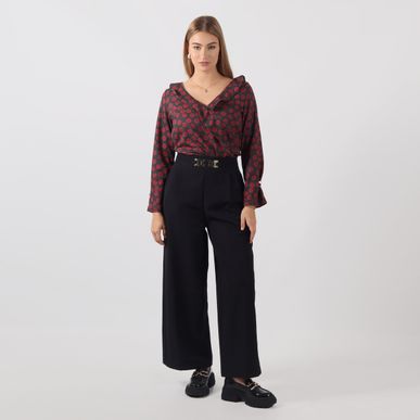 Blusa cuello V manga larga