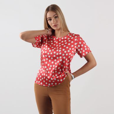 Blusa cuello redondo manga corta