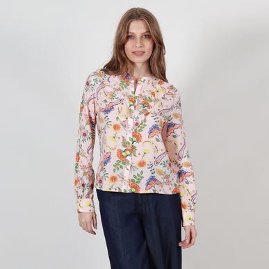 Blusa cuello camisero manga larga