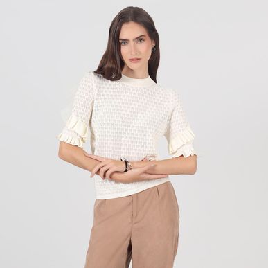 Sweater cuello V manga larga
