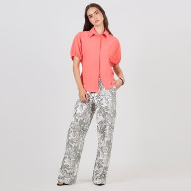 Blusa cuello camisero manga corta