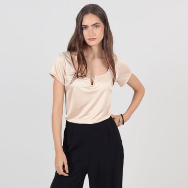 Camiseta cuello U manga corta