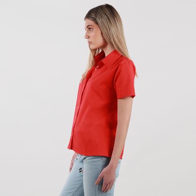 Blusa cuello camisero manga corta