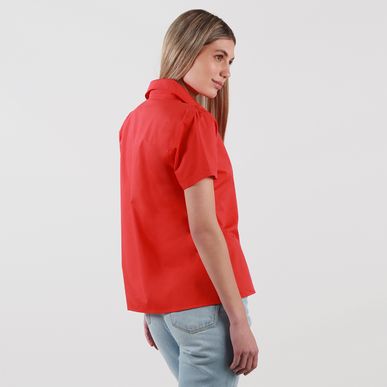 Blusa cuello camisero manga corta