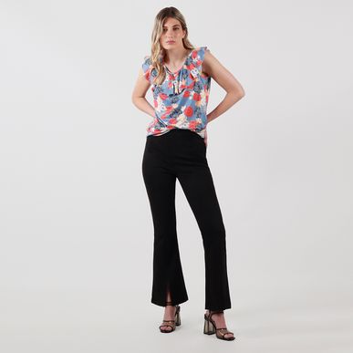 Blusa cuello redondo manga sisa