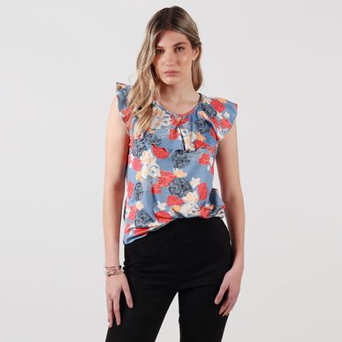 Blusa cuello redondo manga sisa