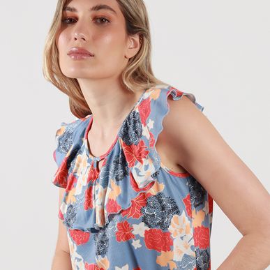 Blusa cuello redondo manga sisa