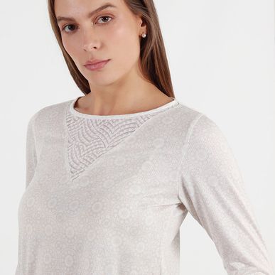 Camiseta cuello redondo manga larga