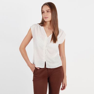 Blusa cuello V manga sisa