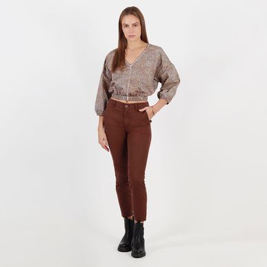 Blusa cuello V manga 3cuartos