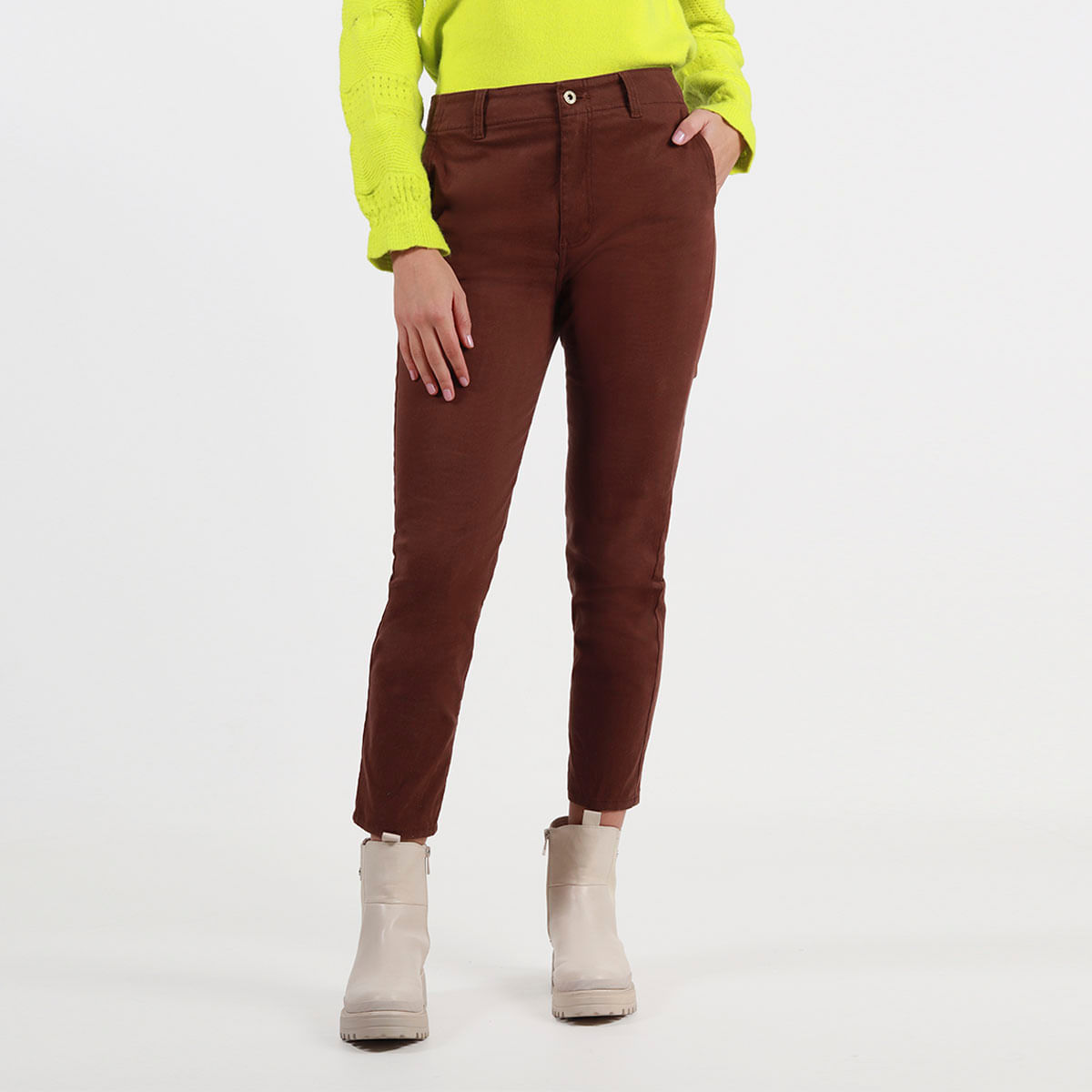 Pantalon para mujer - PANTALON BOTA RECTA CON BOLSILLOS LATERALES