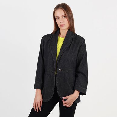 Chaqueta Tipo Blazer Denim Negro