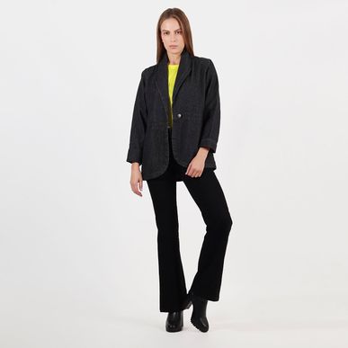 Chaqueta Tipo Blazer Denim Negro