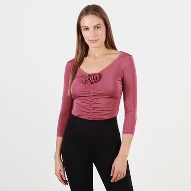 Camiseta cuello v manga 3cuartos
