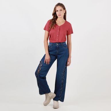 Jean tiro alto bota flare