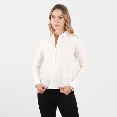 Blusa cuello camisero manga larga