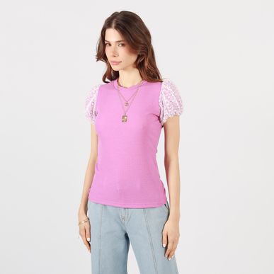 Blusa Cuello Redondo Manga Corta
