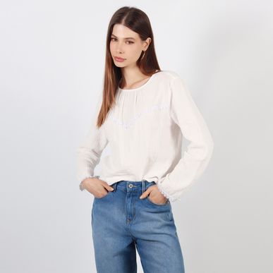 Blusa Cuello Redondo Manga Larga