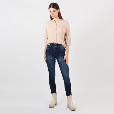 Jean Wonder tiro medio bota skinny