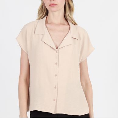 Blusa Cuello Camisero Manga Sisa