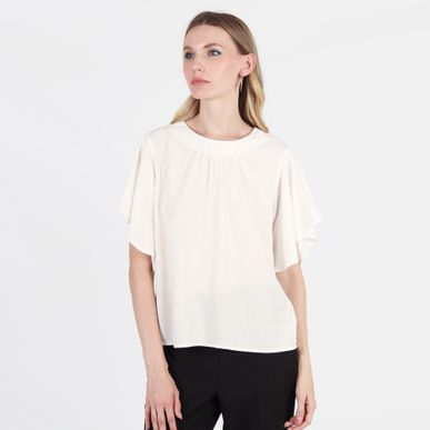 Blusa Cuello Redondo Manga Bolero Corta