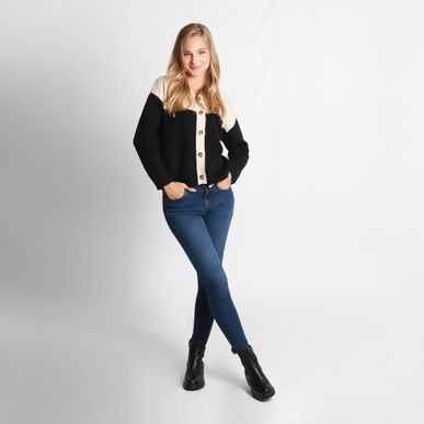 Jean Muse Tiro Medio Bota Skinny