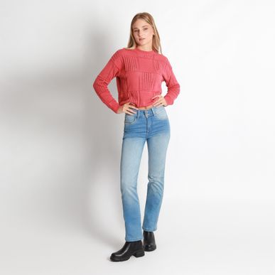 Jean Wonder Tiro Medio Bota Recta