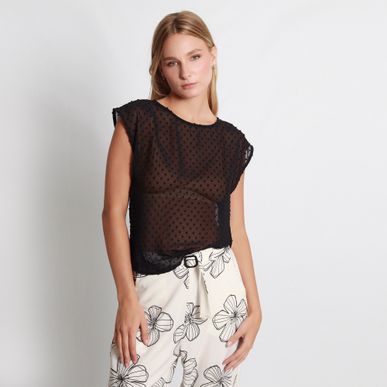 Blusa Cuello Redondo Manga Sisa