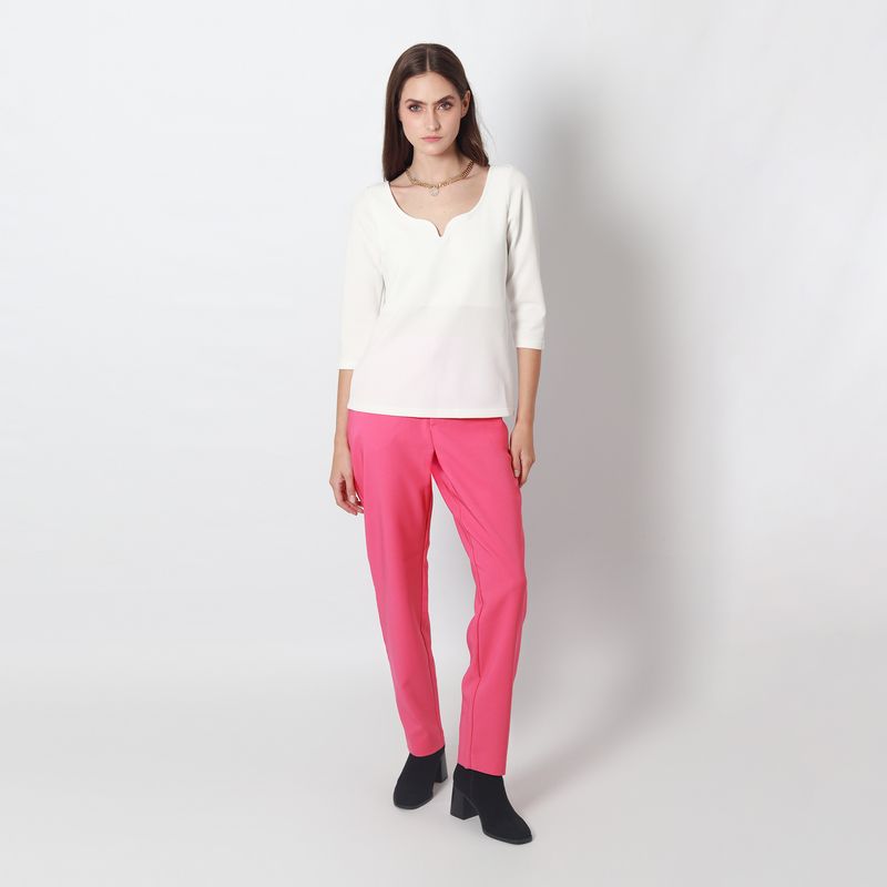 pantalon para mujer tiro medio bota recta color rosado