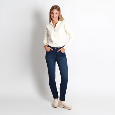 Jean Diva Tiro Medio Bota Recta