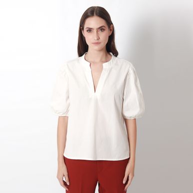 Blusa Cuello Neru V Manga Corta