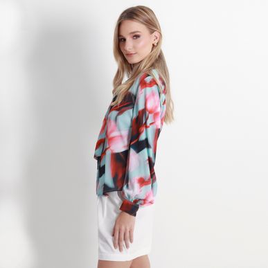 Blusa Cuello Camisero Manga Larga