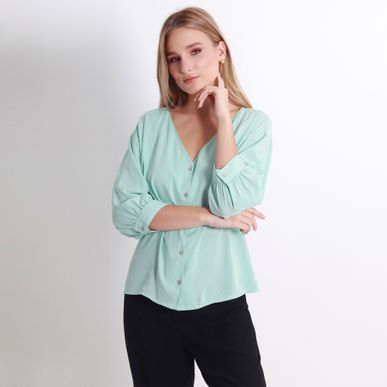 Blusa Cuello V Manga 3cuartos