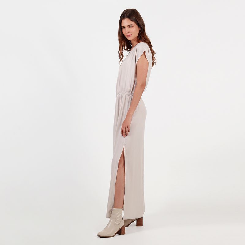 Vestido de chiffon con escote en V y mangas cortas con lazo Jade