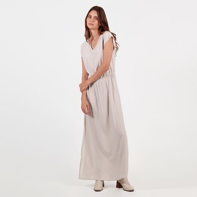 Vestido cuello v manga corta