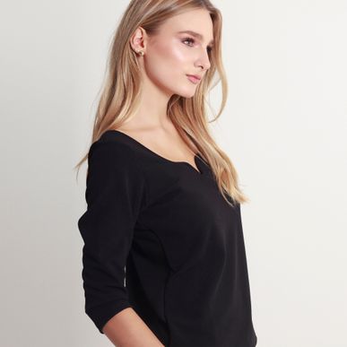 Camiseta Cuello Lagrima Manga 3Cuartos