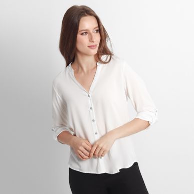 Blusa Cuello V Neru Manga 3cuartos