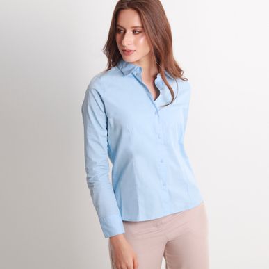 Camisa Cuello Camisero Manga Larga
