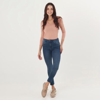Jean Diva Tiro Medio Bota Skinny Crop