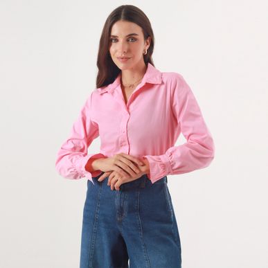 Blusa Cuello Camisero Manga Larga