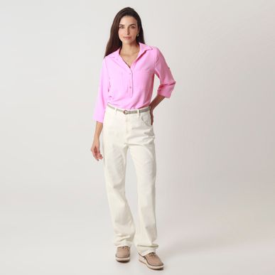 Blusa Cuello Camisero Manga 3cuartos