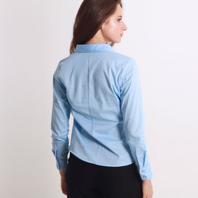 Blusa Cuello Camisero Manga Larga
