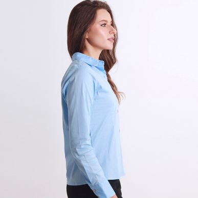 Blusa Cuello Camisero Manga Larga