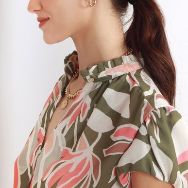 Blusa Cuello Neru Manga Corta