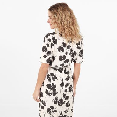 Vestido Cuello V Manga Corta