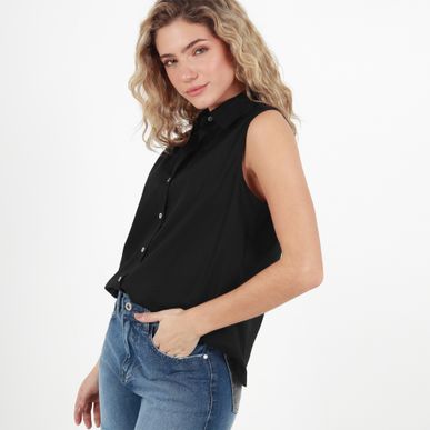 Blusa Cuello Camisero Manga Sisa